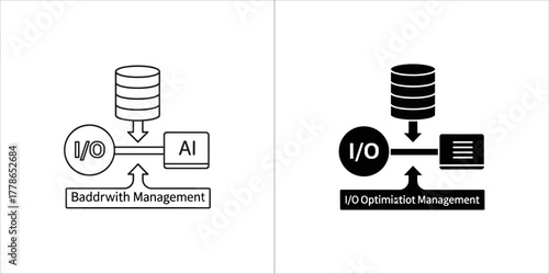 Io optimization management icon in vector format