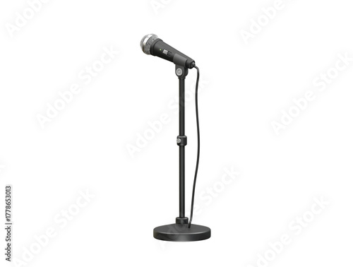 Microphone with Stand icon 3d rendering illustration