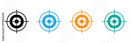 Target icon logo design. goal icon vector. target marketing sign and symbol,Colorful target icons offer precision and focus for branding projects,