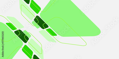 White background with abstract green and gray square decoration. Vector illustration for a modern presentation background.