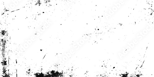 Black Ink Splatter Grunge Texture on White High Contrast Grunge Overlay for Graphic Design Print and Digital Backgrounds.