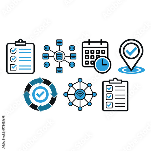 Flat social media and network icons for web and mobile design