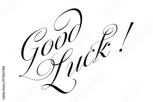 Good Luck ! - 手書き風の書体で書いたGood Luck !（グッドラック！）の文字のロゴマーク
