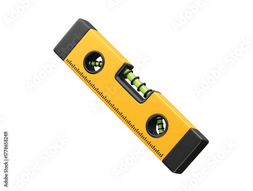 Yellow Spirit Level for Construction and DIY icon illustration render 3d