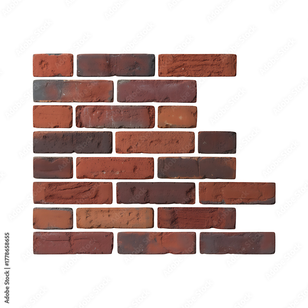 Obraz premium Brick Wall Texture – Isolated on Transparent Background