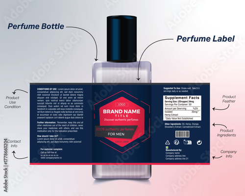 Luxury Perfume Bottle Label and Packaging Design Template