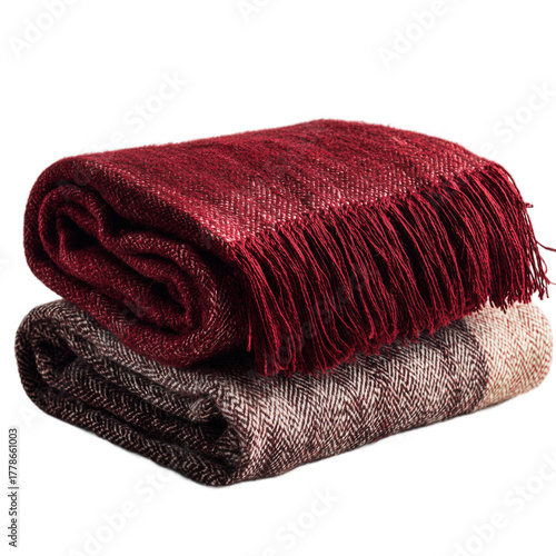 Two Warm Scarf Isolated on Transparent Background. PNG