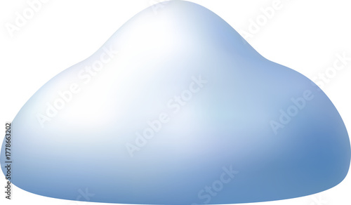 3D snow pile, snowdrift, cloud, icicle or snowball
