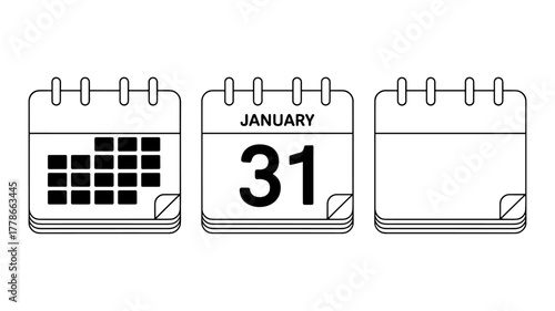 Calendar icon set. calendar icons for app, website, ui. business plan date schedule symbol. vector symbol on transparent background. month, business, calendar, date, event, symbol, vector, 