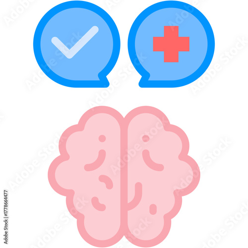 Mental Health Vector Icon Brain Psychology and Therapy Healthcare Symbol