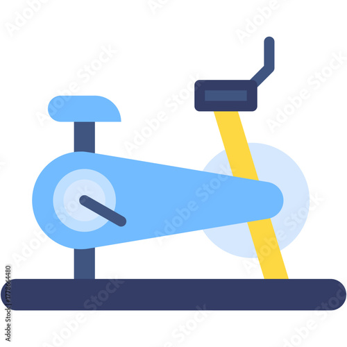 Stationary Bike Vector Icon Gym Exercise and Fitness Machine Illustration