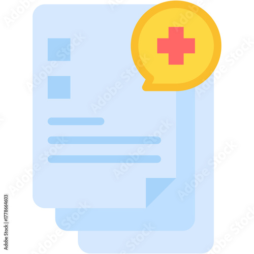 Medical Report Vector Icon Patient Paper and Healthcare Document Symbol