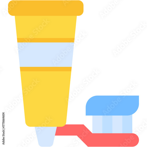 Toothbrush Vector Icon Dental Hygiene and Healthcare Teeth Symbol