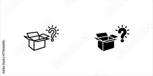 Mystery Box Icon Sheet Multiple Style Collection Isolated Vector