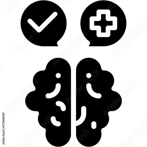 Mental Health Vector Icon Brain Psychology and Therapy Healthcare Symbol