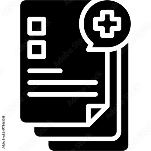 Medical Report Vector Icon Patient Paper and Healthcare Document Symbol