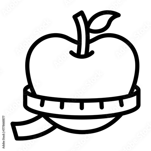 Icon with Apple and Tape