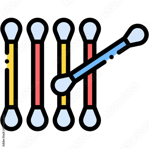 Cotton Swabs Vector Icon Medical Cleaning and Healthcare Equipment