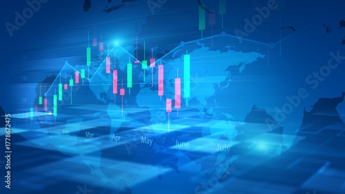 Global Stock Market Trends: Analyzing Financial Growth on a Digital Map