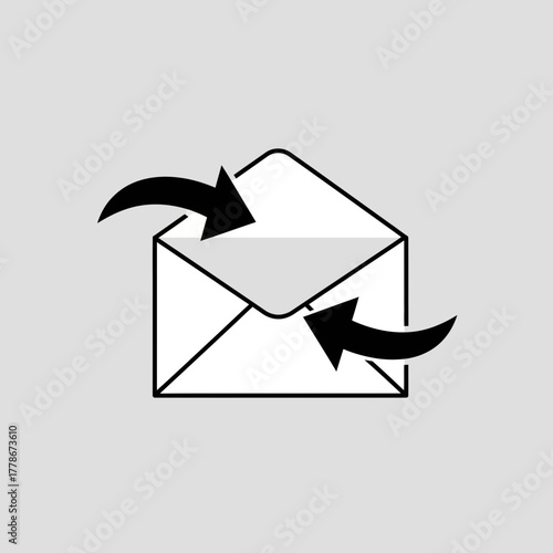 Vector illustration of incoming and outgoing mail icon