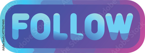 Vibrant glowing blue follow button vector graphic scalable eps icon