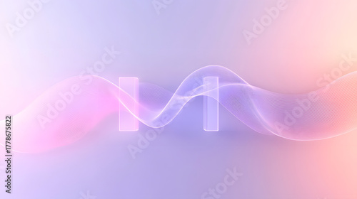 Abstract geometric diamond shape floating above reflective surface with soft pastel gradient background