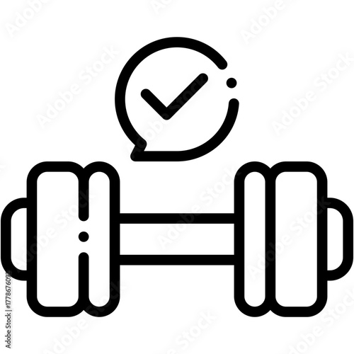 Dumbbell Vector Icon Fitness Exercise and Gym Healthcare Symbol