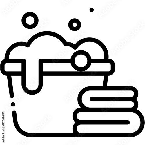 Laundry Vector Icon Washing Clothes and Housework Cleaning Symbol