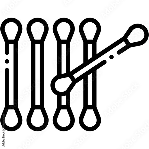 Cotton Swabs Vector Icon Medical Cleaning and Healthcare Equipment