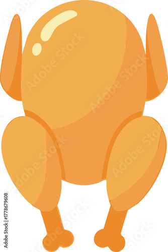 vector illustration of a chicken food. Thanksgiving day.