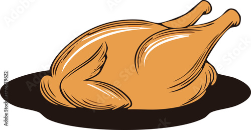 vector illustration of a chicken food. Thanksgiving day.