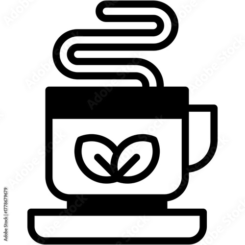 Herbal Infusion Vector Icon Green Tea Drink and Natural Healthcare Symbol