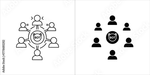 Social bot icon for website and application