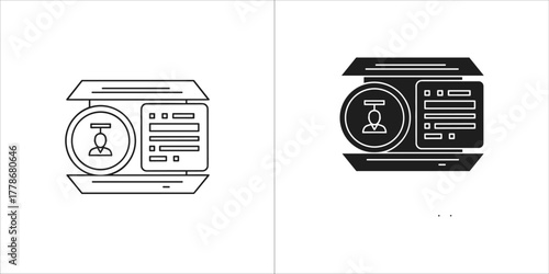 Black and white icon of online profile