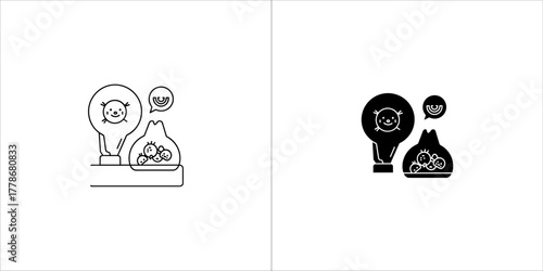 Idea generation process with light bulb