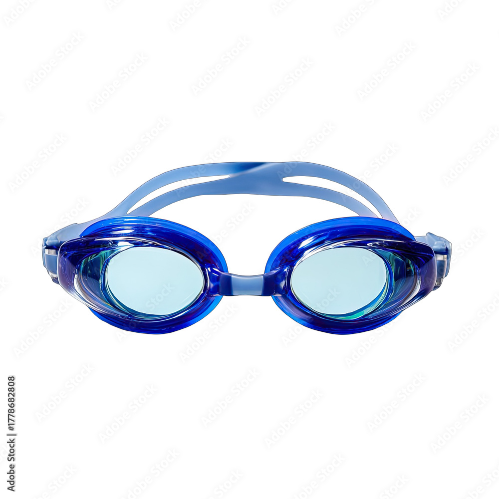 Fototapeta premium Blue swimming goggles, clear lenses (1)