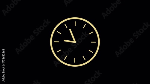 Wallpaper Mural Golden Round Clock Animation: Time Lapse Countdown Timer, Fast Working Office Hours, Abstract Motion Graphic Video 4K Torontodigital.ca
