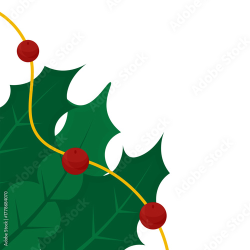 Christmas Holy Leaf Corner