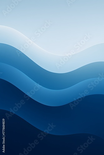 Abstract Ocean Waves: A mesmerizing abstract composition of cascading ocean waves, depicted in shades of blue. It evokes a sense of tranquility. 