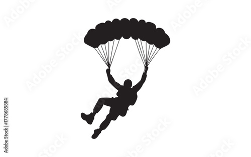 paraglider silhouette vector