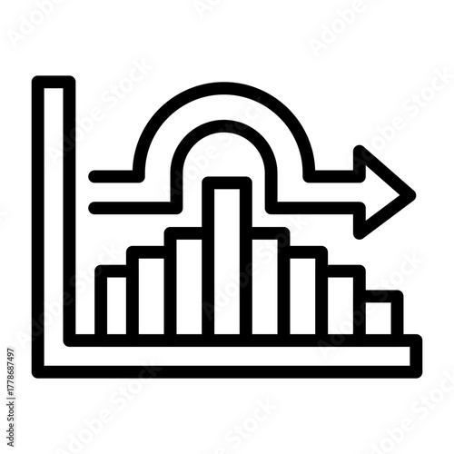 Bar chart shows decline with arrow indicating recovery direction