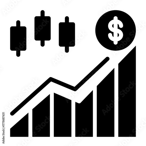 Financial Growth Chart With Dollar Coin Icon