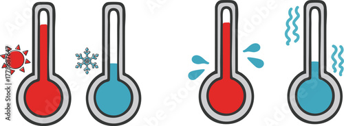 温度を測るための温度のイラスト　ベクター
