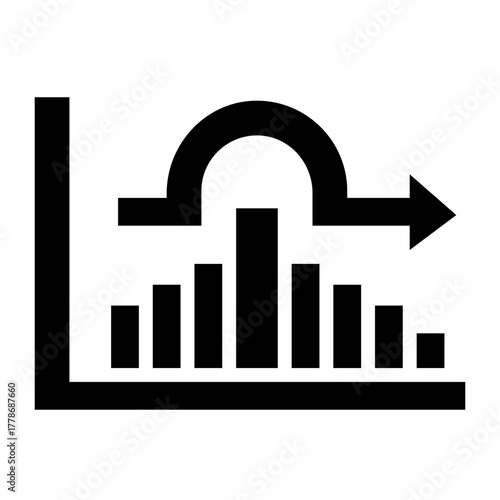 Bar chart shows decline with arrow indicating recovery direction