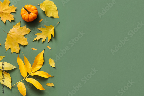 Pumpkin and beautiful autum...