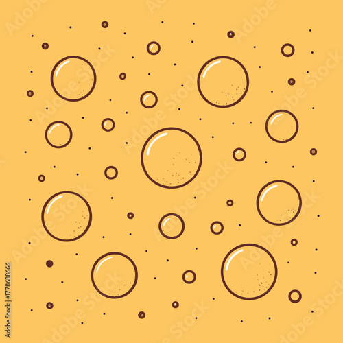 Abstract Concentric Circle Dot Pattern on Mustard Yellow Textured Background - Vintage Geometric Design