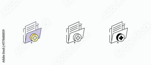 Medical Document icons set vector stock illustration