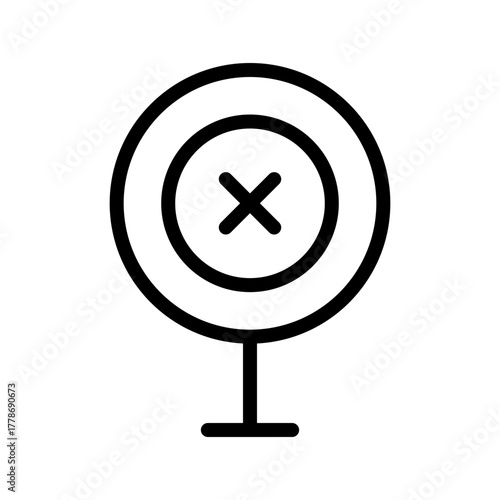 Missed Target icon set featuring failure, error, goal miss, underperformance, and caution symbols in a clean modern line graphic style