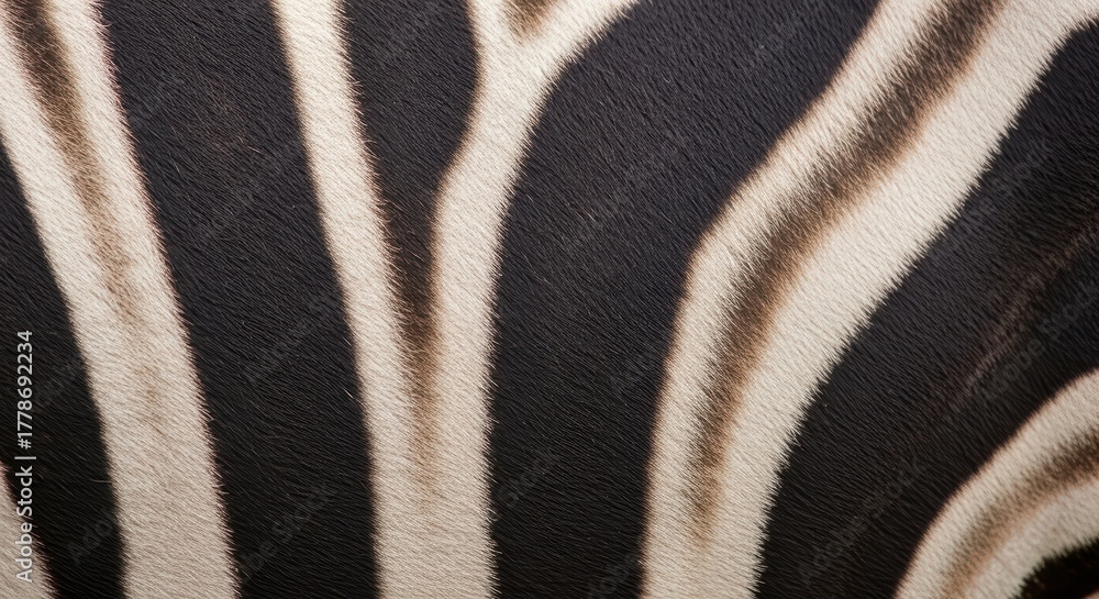 Naklejka premium Close-up of zebra stripes showing distinctive patterns and texture