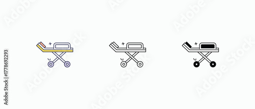 Stretcher icons set vector stock illustration